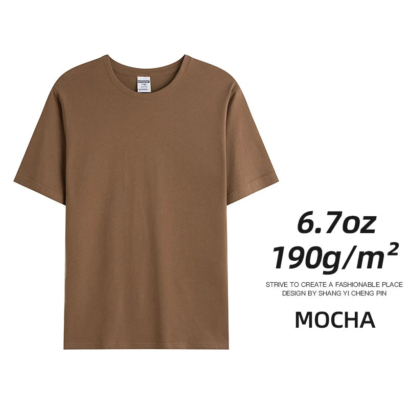 Combed Cotton Tees Tshirts Mens Solid Tops Woman